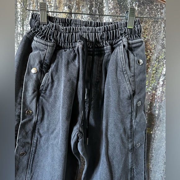 Boohoo Man Tall Straight Leg Popper Elastic Waist Jean - Picture 8 of 16